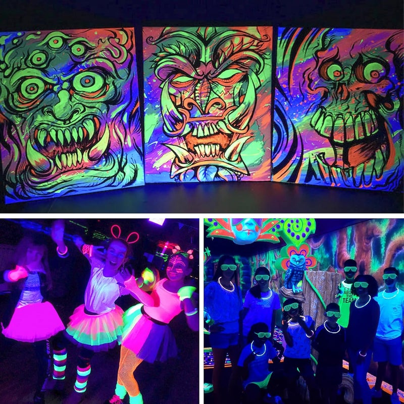 Atfoyer Store 8PCS 40W LED Black Light Bar for Glow Party, Blacklight with Plug &Switch, Each Light Up 484 Sq.ft Area, Glow Light for Halloween, Fluorescent Body Paint, Stage Lighting, Bedroom - Image 5